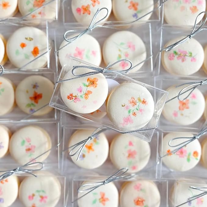 35pcs Clear Macaron Boxes, 4.17" x 2.17" x 1.38", Chocolate Covered Ore, Clear Favor, Treat & Pastry Boxes for Christmas, Birthday & Wedding