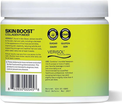 Sparkle Wellness VERISOL Bioactive Hydrolyzed Collagen Peptides | Collagen Powder Supplement with Vitamin C for Skin, Hair & Nail Health | Skin Boost (Orange) [50-Serves]