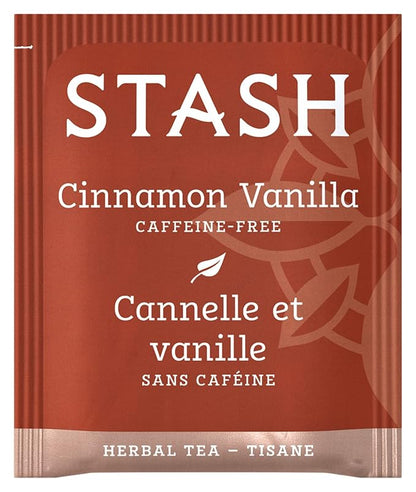 Stash Tea Cinnamon Vanilla Herbal Tea - Naturally Caffeine Free, Non-GMO Project Verified Premium Tea with No Artificial Ingredients, 18 Count (Pack of 6) - 108 Bags Total