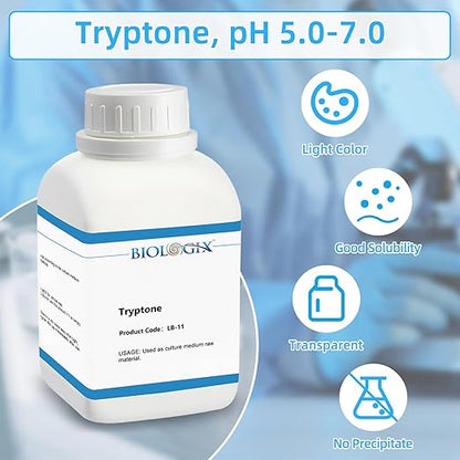 Tryptone Powder, pH 5.0-7.0, FMB Grade, Casein Tryptone for Laboratory Bacterial Culture, 500g/Bottle(1.1 lb.)