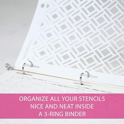 Cake Baking Stencil - Seamless Delicate Pattern for Decorating Tall Double Barrel Cake to Use with Buttercream, Royal Icing, Ganache, Paint, Airbrush (ORNA)