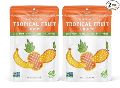 Nature’s Turn Freeze-Dried Fruit Snacks, Tropical Fruit Crisps, Pack of 2 (1.2 oz Each)