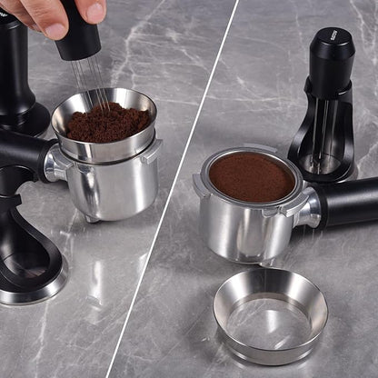 51mm Magnetic Dosing Funnel V2, MATOW Stainless Steel Espresso Dosing Ring with 8 Magnets Compatible with 51mm Espresso Portafilter