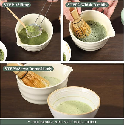 Matcha Whisk Set with Matcha Whisk Holder Bamboo Whisk Scoop Spoon Unique Gifts for Women Men Girl Friend Home Kitchen Decor Gifts for Tea Enthusiasts Christmas (Pink)