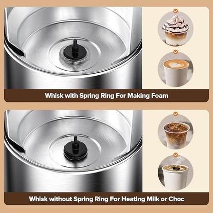 Milk Frother and Steamer, Large Capacity Detachable Electric Milk Frother, Automatic Warm and Cold Foam Maker, Hot Chocolate Maker, BPA Free