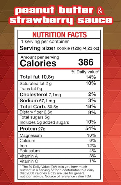 Become Strong High Protein Cookies, 25g Protein, 3g Sugar, BNG Cookies (10 ct.) (Peanut Butter & Jelly)