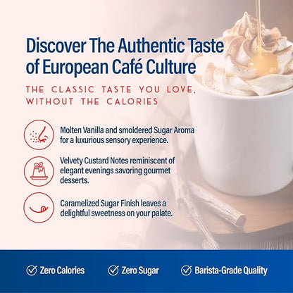 RIO Creme Brulee Sugar Free Coffee Syrup – Low Calorie, Silky & Toasty Flavor for Hot or Iced Drinks, Lattes & Macchiatos, Barista-Grade Zero-calorie sweetener, Skinny syrups sugar free– 700ml