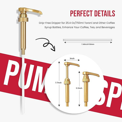 Jimoco® Syrup Pump Dispenser + Torani® Strawberry Syrup, 25.4 oz - Coffee Syrup Pump & Flavoring Bundle