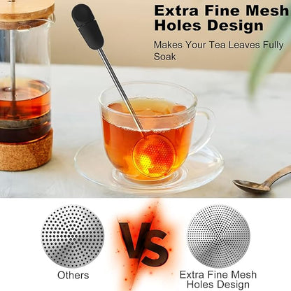 Numola Long Handle Twisting Tea Ball, 2Pcs Tea Ball Infuser for Loose Tea, Reusable Loose Leaf Tea Steeper Stainless Steel for Cup and Teapot