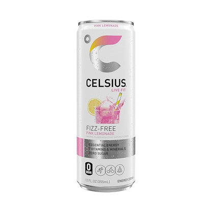 CELSIUS Fizz Free Pink Lemonade, Sugar Free Energy Drink, 12 Fl Oz (Pack of 12)