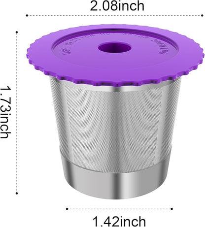 Reusable K Cups, Stianless Steel Coffee Pods with 20 Count paper Filters Compatible with Keurig 2.0 and 1.0 Coffee Makers