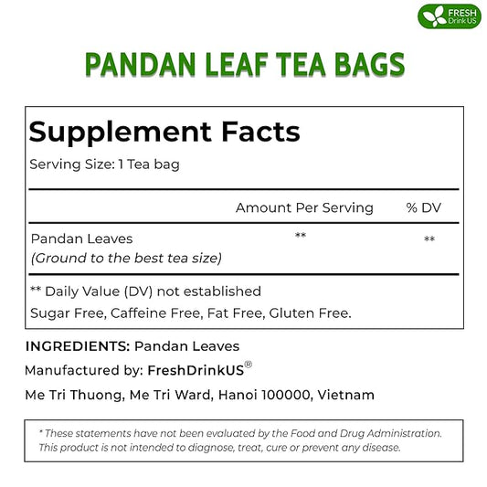 FreshDrinkUS, Premium 45 Mugwort Leaf Tea Bags, 100% Natural and Pure Mugwort Leaves. No Sugar, No Caffeine, No Gluten, Vegan. (45 Tea Bags)