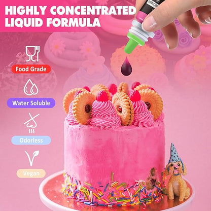 Food Coloring - Vibrant Liquid Icing Food Coloring Set for Baking, Cake Decorating, Easter Egg, Airbrush - Tasteless Food Color Dye for Fondant, Slime, DIY Crafts - 5.5 Fl.oz / 160ml Each (Red)