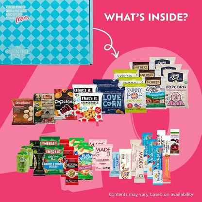 Gluten Free Palace 100 Calorie Snacks Variety Pack – Healthy Snacks Care Package - Low Calorie, Vegan, Protein Bars & Nuts – Food Gifts for Birthday, Adults, College Students & Corporate (40 Count)