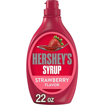 HERSHEY'S Strawberry Flavored Syrup Bottle, 22 oz