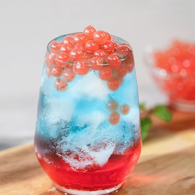 Tea Zone [1 Pound] Pomegranate Popping Pearls, Bursting Pearls for Teas, Shakes, Smoothies, Dessert Toppings