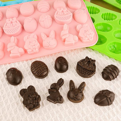 Easter Egg Silicone Mold for Chocolate 5 Packs Egg Shaped Mold Baking Pan for Easter Party Hot Chocolate Bombs Fondant Candy Jelly Dome Mousse Cake Topper Making