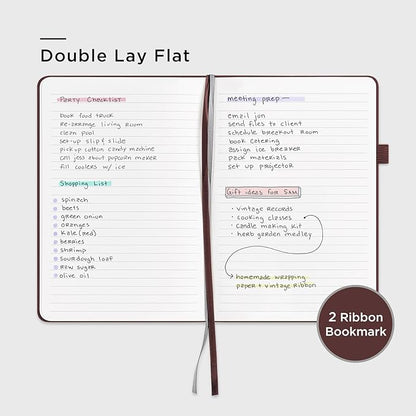 &And Per Se Lined Journal Notebook (5 Packs), 160 Pages, A5 5.7 x 8 inches College Ruled Thick Paper Notebook Journals for Writing, Hardcover Notebooks for Women Men Office School (Dark Red)