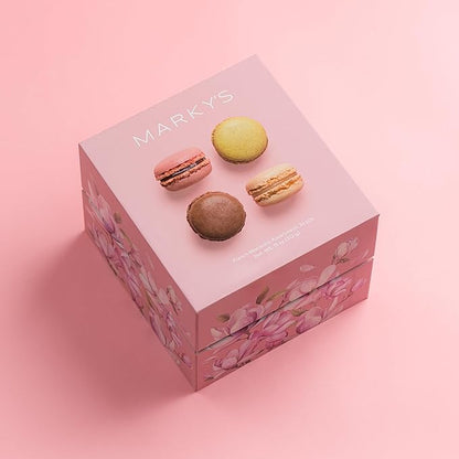 MARKY’S French Almond Macarons Gift Box – 24 Assorted Gourmet Macarons – Variety of Imported Flavors – Authentic French Cookies – Gift Basket for Holidays