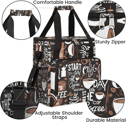 cfpolar Coffee Maker Storage Bag, Waterproof Travel Carrying Storage Tote Bag Organizer Case, Compatible with K-Mini or K-Mini Plus, And Suitable for Other Accessories， With Pockets for K-Cup Pods