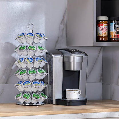 Rice rat K cup Holder Storage Coffee Capsules Pod Holder Carousel 6 Tier Compatible with 54 K-Cup Pods