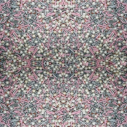 Confect Fusion Pink & Silver Sprinkles Mix - Pearl Sugar Cake Decorations, Dessert Toppings, Edible Confetti | Vegan, Gluten-Free, Nut-Free, Soy-Free, Dairy-Free, Palm Oil-Free- 4.2 Oz