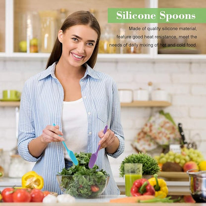 Patelai Silicone Spatulas, 7 Pieces 8.2 Inch Small Rubber Spoon Non Stick Kitchen Spatulas Heat Resistant Flexible Scrapers Baking Tool for Cooking, Mixing, Baking Tools