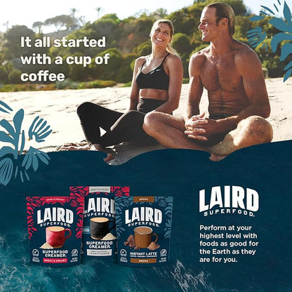 Laird Superfood Non-Dairy Reduced Sugar Superfood Coconut Powder Coffee Creamer, Keto, No Sugar Added, Gluten Free, Non-GMO, Vegan, 8 oz. Bag, Pack of 1