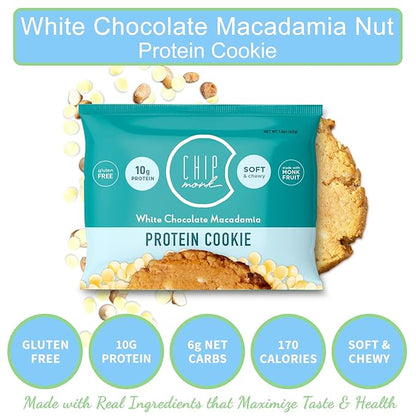 ChipMonk Baking, Variety Pack High Protein Cookies - Low Carb Diet Friendly Gym Snacks, Meal Replacement Cookie, Gluten-Free, Healthy Low Sugar Sweet Snack - Balanced Nutrition Baked Desserts for Energy