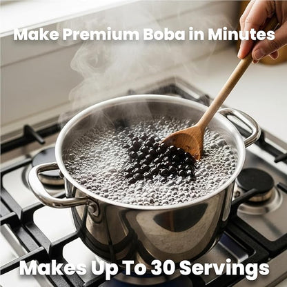 Black Tapioca Boba Pearls for Bubble & Milk Tea Unsweetened - 2.2 Lbs 20-30 Servings - Premium Chewy Black Tapioca Boba Bubbles For Beverages & Dessert Toppings For Pro Tea & Coffee Shops & Home Use