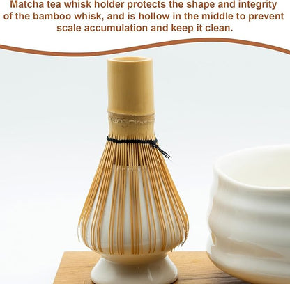 HARFINGTON Ceramic Chasen Stand 70mm Matcha Whisk Holder Teas Set Whisks Stand Traditional Matcha Tea Chasen Holder Tea Set Accessories for Tea Tasting, Matcha Green
