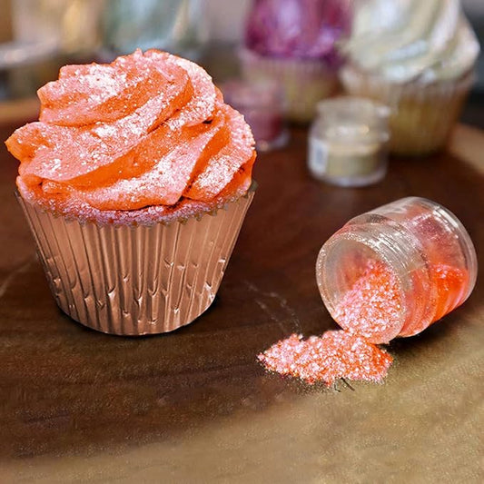 BAKELL Peach Edible Glitter, 25 Grams | TINKER DUST Edible Glitter | KOSHER Certified | 100% Edible Glitter | Cakes, Cupcakes, Cake Pops, Drinks, Dessert Vegan Glitter & Dusts (25g, Peach)