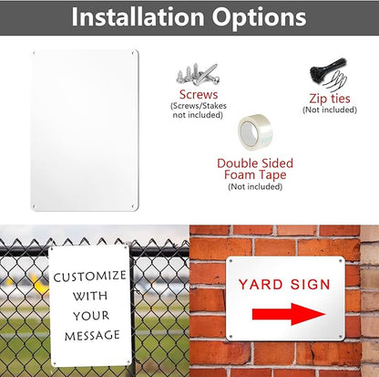 White Blank Metal Sign,10 x 7 Inches Sturdy Rust Free Aluminum Metal Signs White Color Blank Sign, Waterproof, Easy Mounting, Indoor or Outdoor Use (4)
