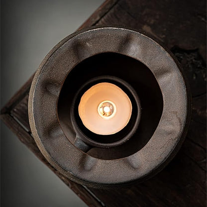 Teapot Warmer Matte Classic Retro Ceramic Universal Tea Warmer Stand Set with Candle Holder Japanese Style for Warming Tea, Coffee and Milk etc.