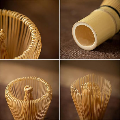 Matcha Whisk - Bamboo Whisk for Matcha Powder, Handcrafted Organic Traditional Japanese Chasen, 120-Prong Matcha Stirrer Wisk Mixer Brush for Authentic Tea Preparation