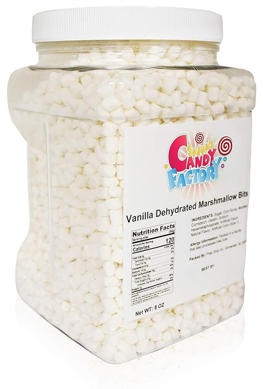 Sarah's Candy Factory Vanilla Mini Dehydrated Marshmallow Bits in Jar, 8 Oz