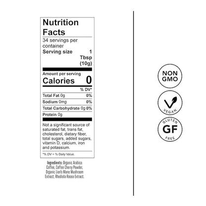 Laird Superfood Focus Coffee, Medium Roast Ground Coffee Infused with Functional Mushrooms and Botanical Adaptogens, 12 oz. Bag
