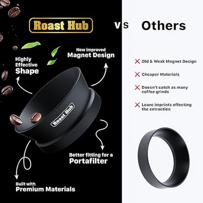 51mm Magnetic Dosing Funnel for Portafilter Espresso Machine ~ High Strength 12 Magnet Design ~ Fits Most Express Coffee Machines ~ Home Barista Espresso Portafilter Adapter ~ UK Brand