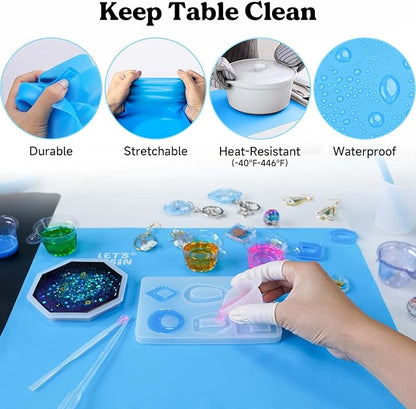 LET'S RESIN 3-in-1 Silicone Mat - 15.7" x 11.7" Nonstick & Nonslip Craft Mat, Heat-Resistant for Resin, Paint, Clay