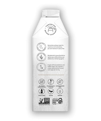 Elmhurst 1925 Cinnamon Churro Cashew Creamer - Dairy-Free, Vegan, Kosher, Low Sugar, Shelf Stable Creamer Made with Cashew & Oat Milk for Healthier Coffee, Latte and Smoothies - 25.4 Ounce (Pack of 6)