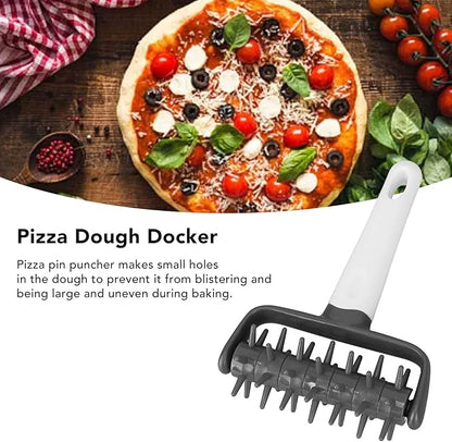 Pizza Dough Docker Roller Plastic Pizza Pin Puncher Dough Hole Maker Docking Tool Pizza Making Accessories for Cookie Pie Pastry Bread(Grey)