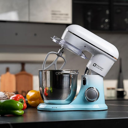 Kitchen in the box Stand Mixer, 5QT + 4.5QT Two bowls Electric Food Mixer, 10 Speeds Kitchen Mixer for Daily Use with Egg Whisk,Dough Hook,Flat Beater (Gradient Blue, 5QT)