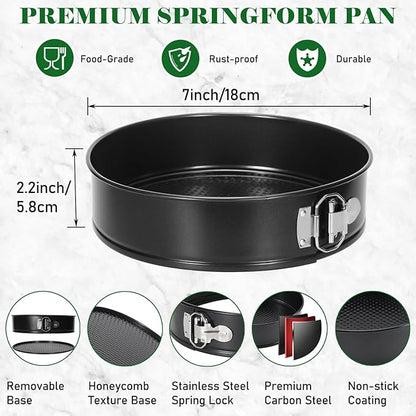 7 Inch Springform Pan for Instant Pot 6, 8 Qt Pressure Cooker 50Pcs Parchment Paper Baking Mold Round Leakproof Nonstick Removable Bottom Bakeware for Cake Cheesecakes Pizza and Quiches Accessories
