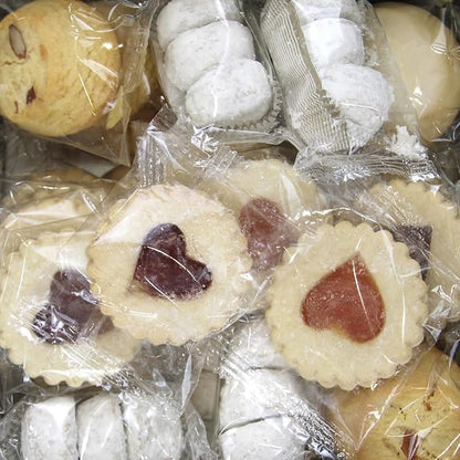 Assorted Italian Cookies Gift Box, 30+ Pieces Individually Wrapped Traditional Gourmet Cookies - 2Lb Square Tin with Authentic Premium Pastries for Holiday Gifting, Coffee Pairing, and Christmas Celebrations