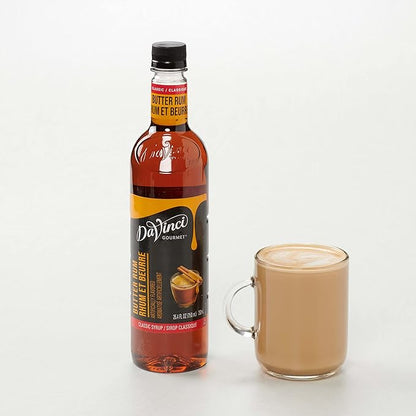DaVinci Gourmet Classic Butter Rum Syrup, 25.4 Fluid Ounces (Pack of 4)