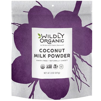 Wildly Organic Coconut Milk Powder 8 Oz Bag - Organic, Dairy-Free, Dry Milk Powder, Unsweetened, Dehydrated, Gluten-Free, Soy-Free, Non-GMO, Kosher, Vegan, 97% Coconut Milk with Zero Fillers | Makes Coconut Milk & Cream by Adding Water, Perfect in Smoo...