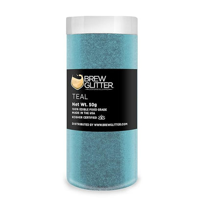 Teal BREW GLITTER Edible Glitter For Drinks, Cocktails, Beer, Garnish Glitter & Beverages | KOSHER & HALAL Certified | 100% Edible & Food Grade | Vegan, Gluten, Nut Free (50g, Teal)