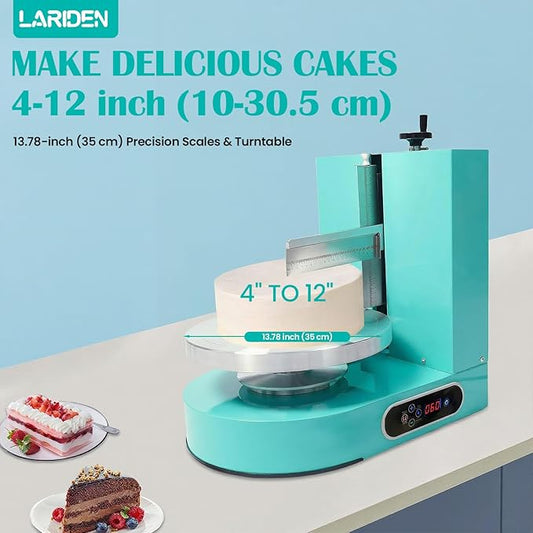 Cake Decorating Machine, Tabletop Cake Frosting Machine for 4-12inch Cakes, Cream Spreading Automatic Frosting Turntable with Graduated Scraper, for Cake Shops, Dessert Shops, Households