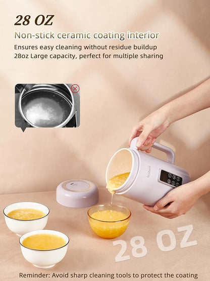 balbali Portable Electric Pot for Cooking Dorm Room - 28oz Non-stick Travel Electric Kettle, Mini Hot Pot with Temperature and Time Control - Self Heating Soup/Rice/Ramen Cooker/Warmer Purple