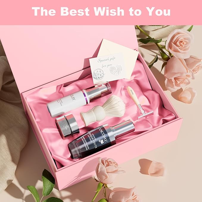 Large Pink Gift Box with Lid: 2 Pack 13.5×10×5 Inches - Strong Magnetic Closure for Valentines Birthdays Wedding Gifts – Perfect for Couples Friends Family